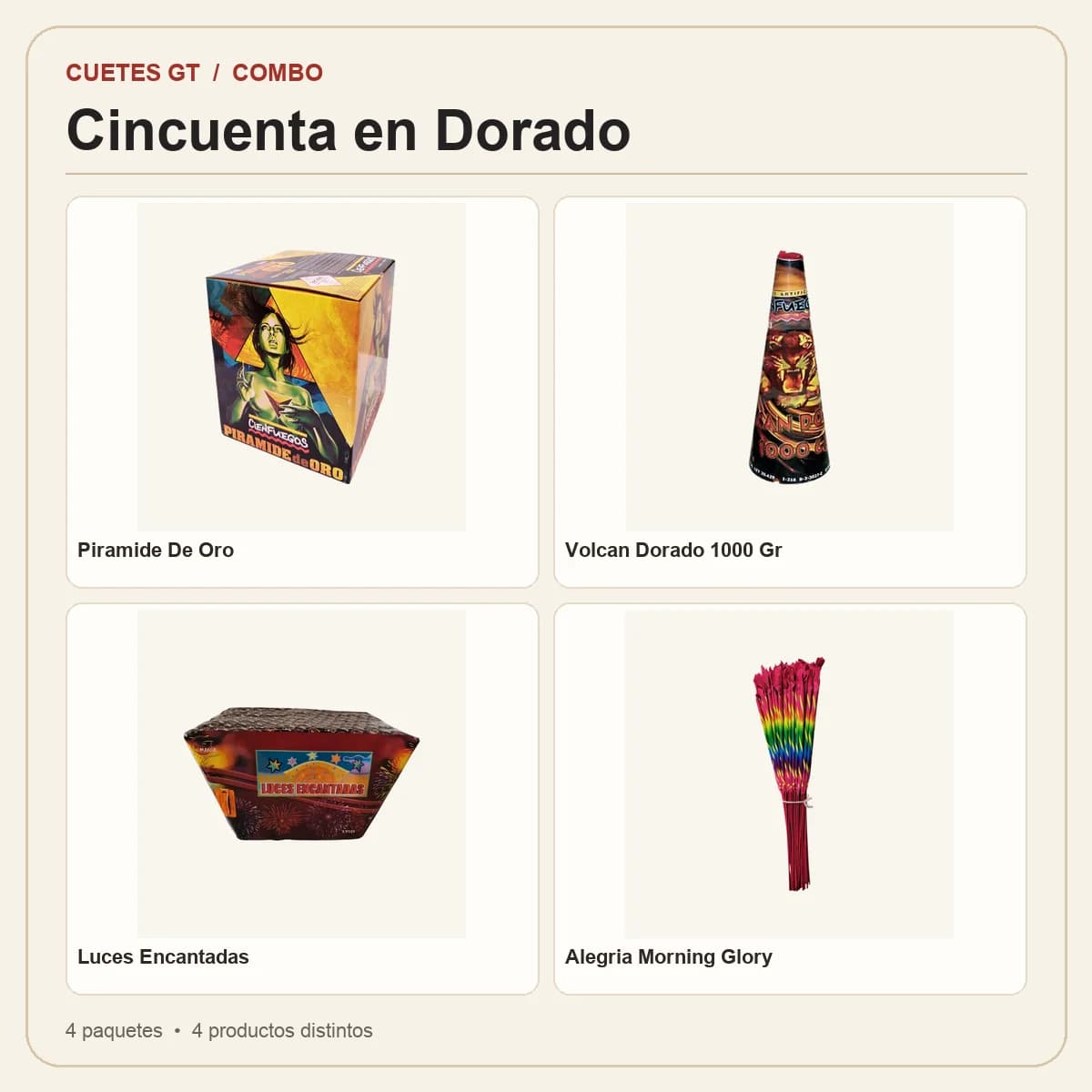 Productos incluidos en Cincuenta en Dorado