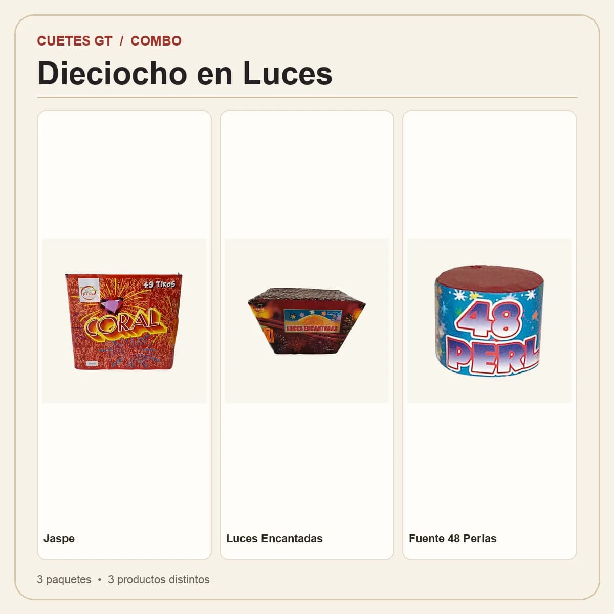 Productos incluidos en Dieciocho en Luces