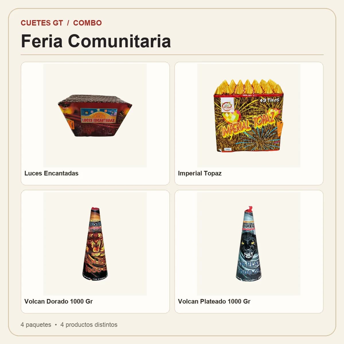 Productos incluidos en Feria Comunitaria