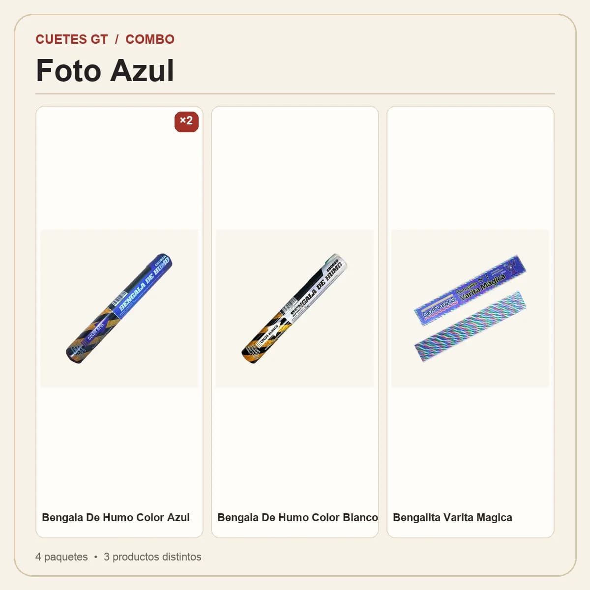 Productos incluidos en Foto Azul