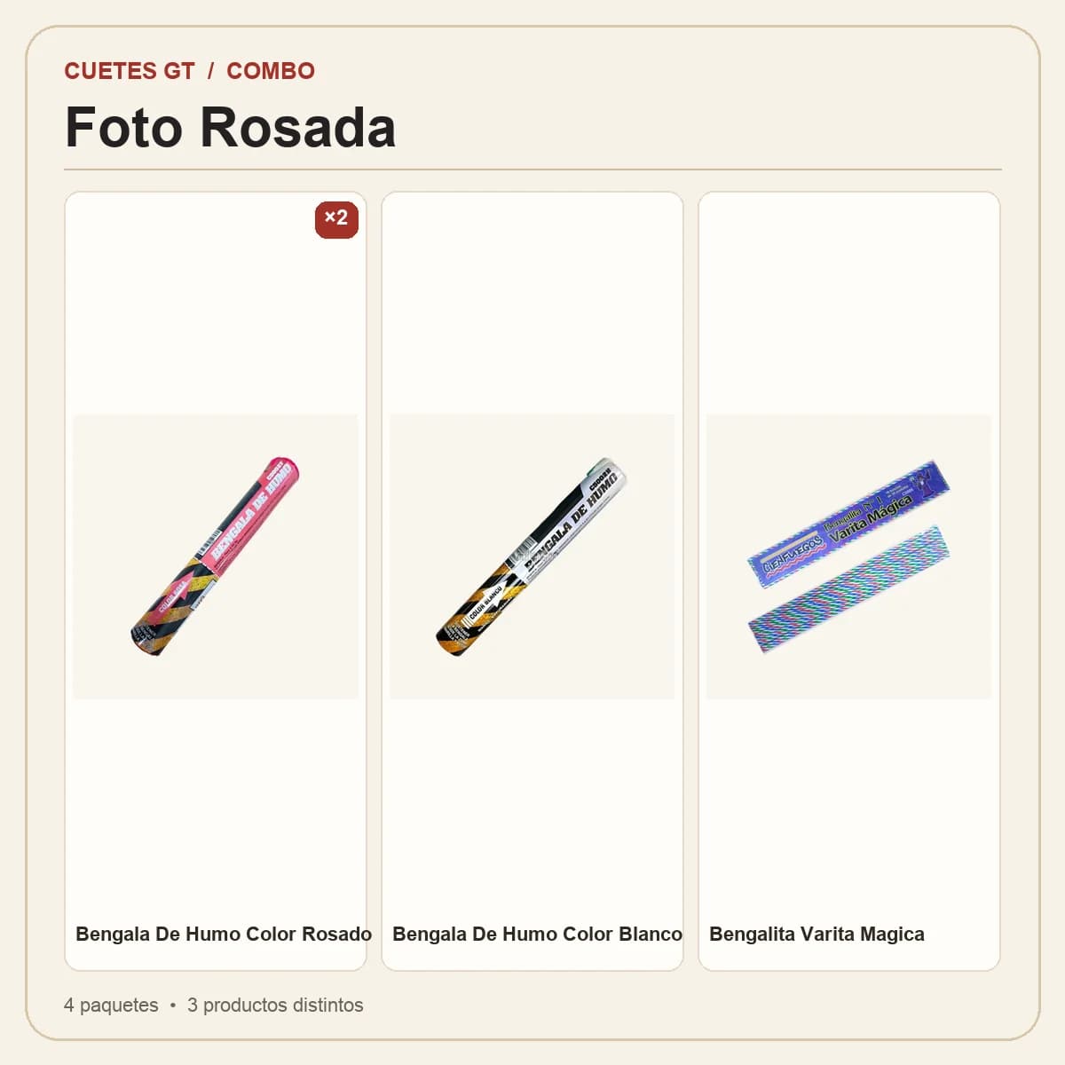 Productos incluidos en Foto Rosada