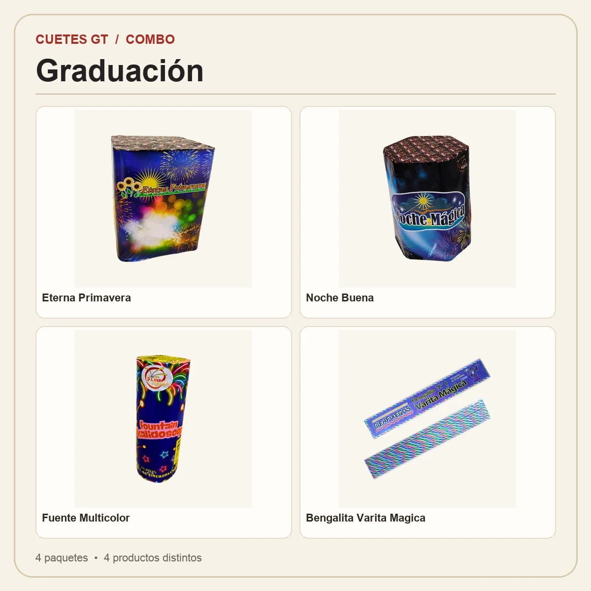 Productos incluidos en Graduación