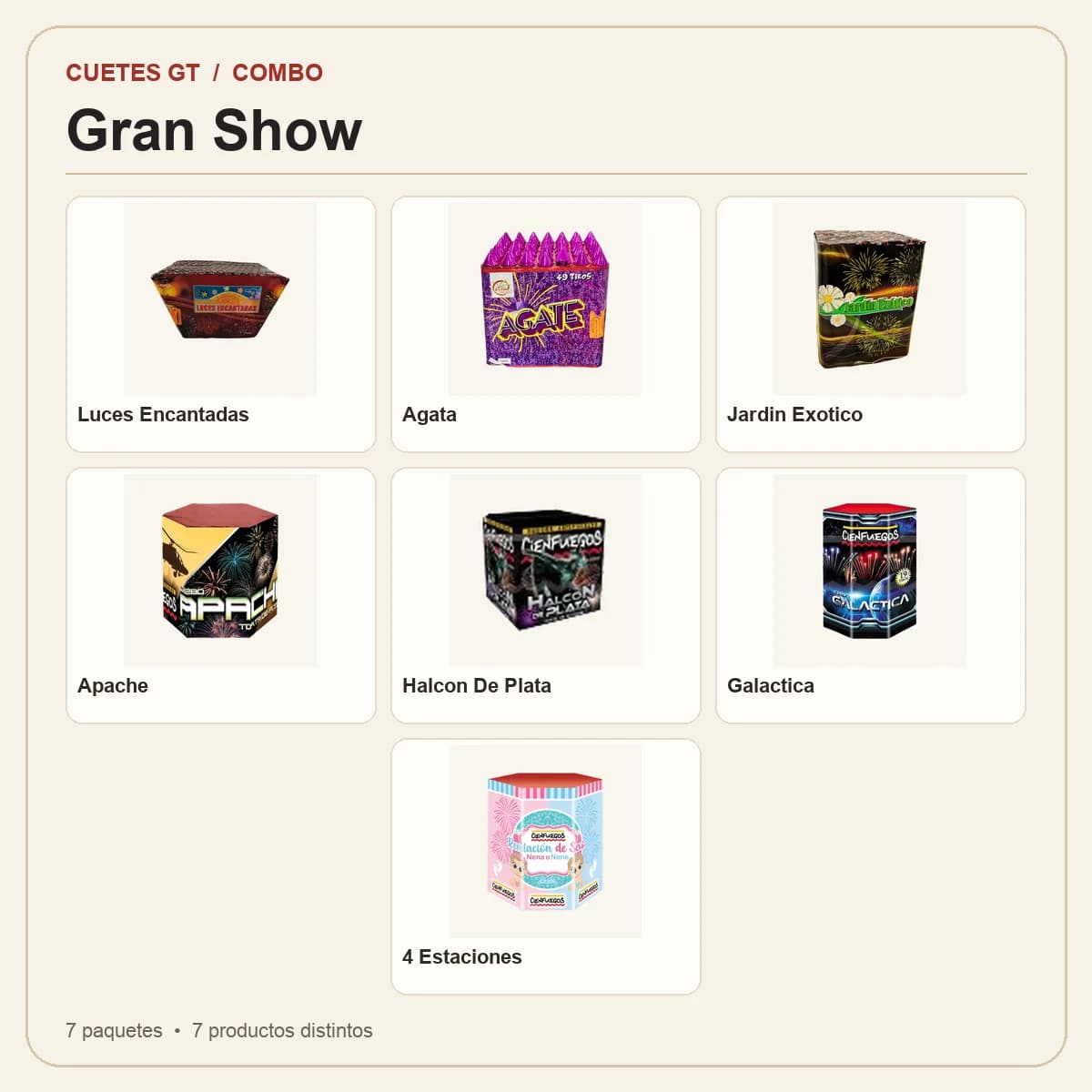 Productos incluidos en Gran Show