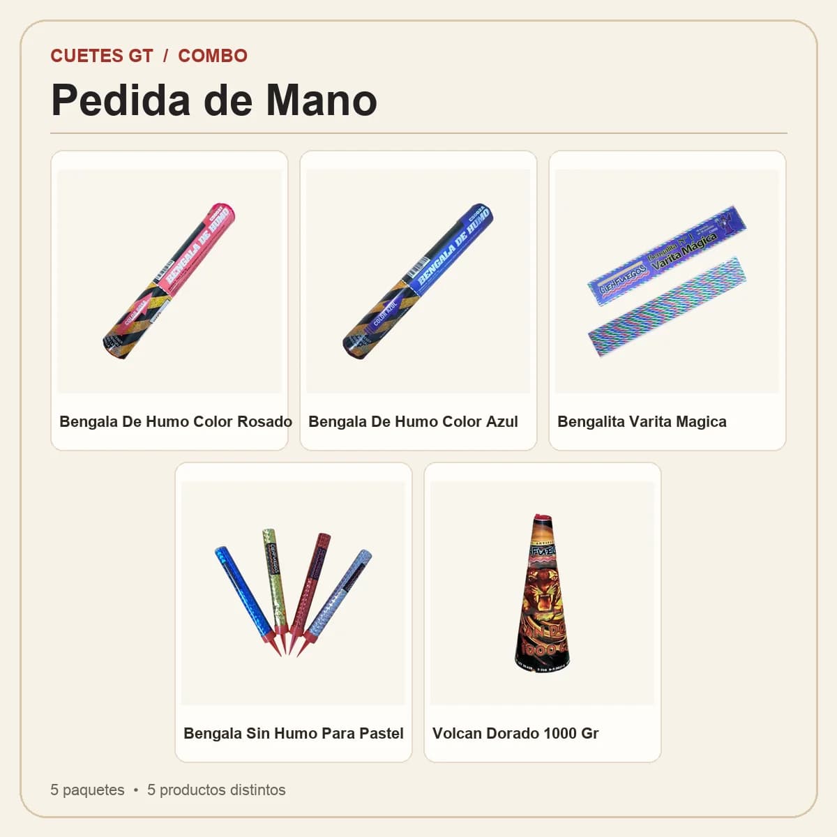 Productos incluidos en Pedida de Mano
