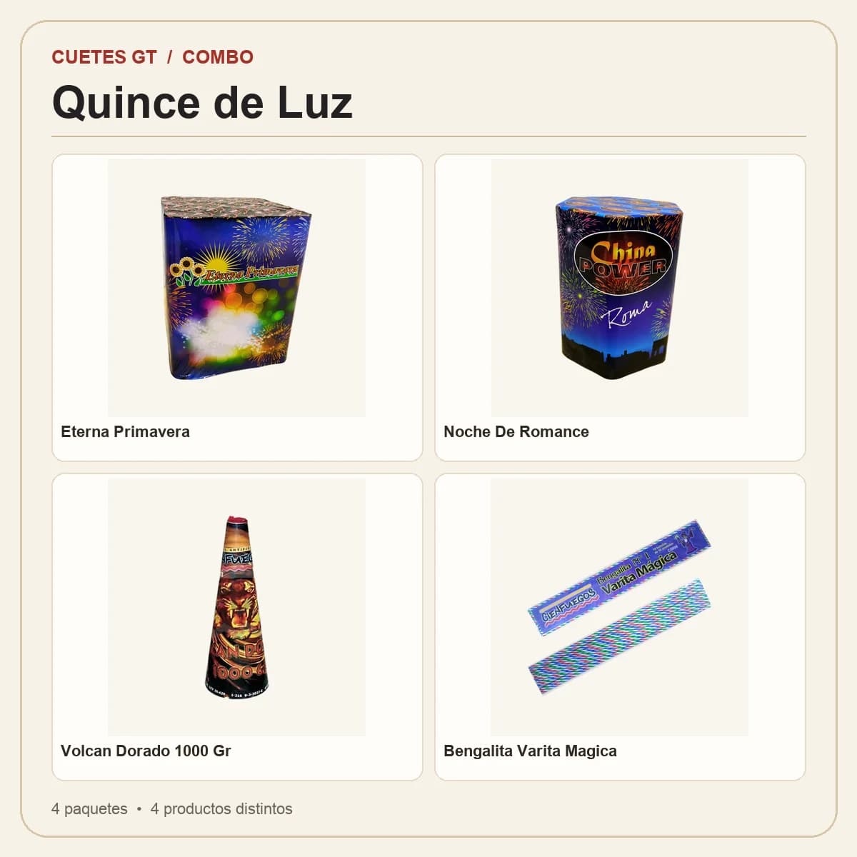 Productos incluidos en Quince de Luz