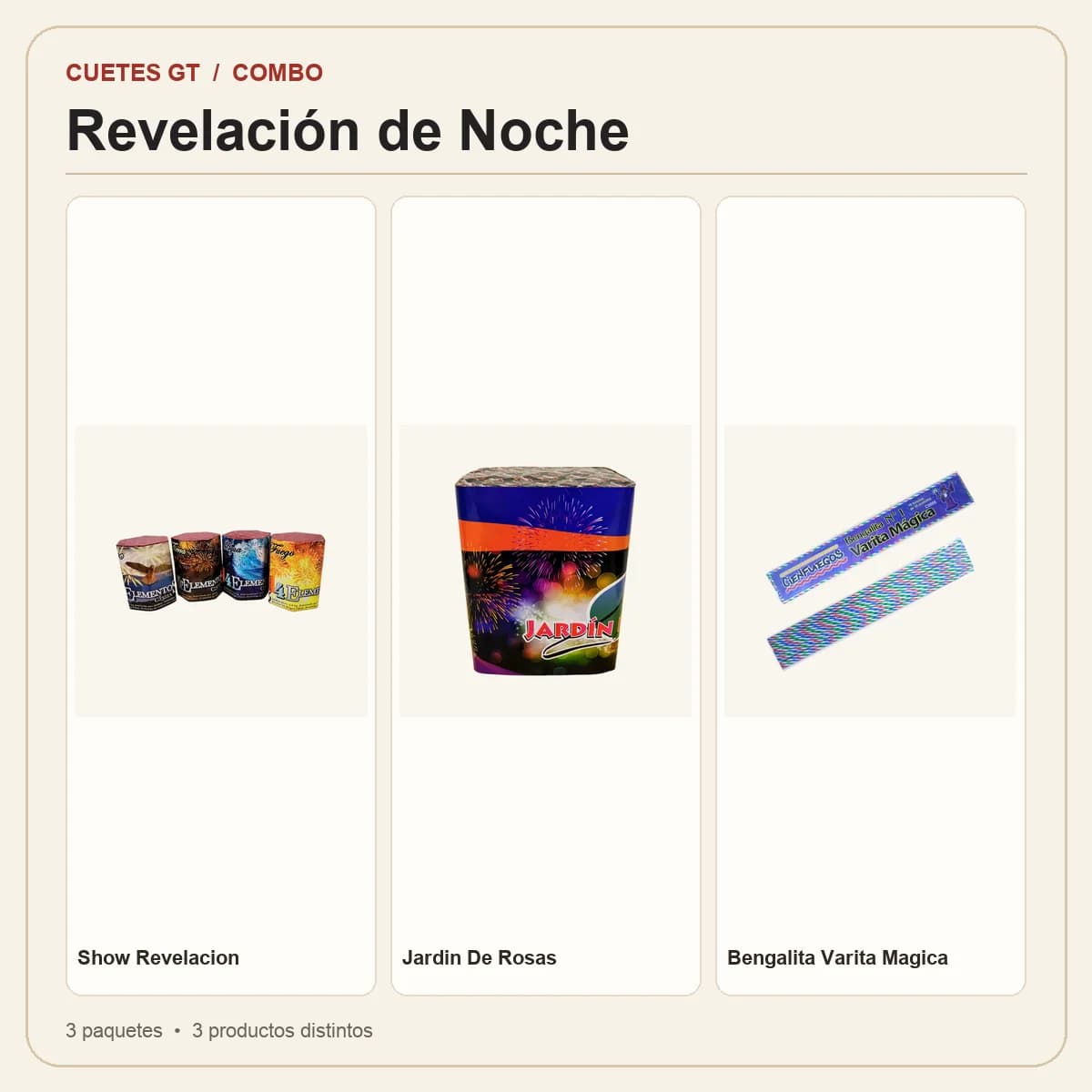 Productos incluidos en Revelación de Noche