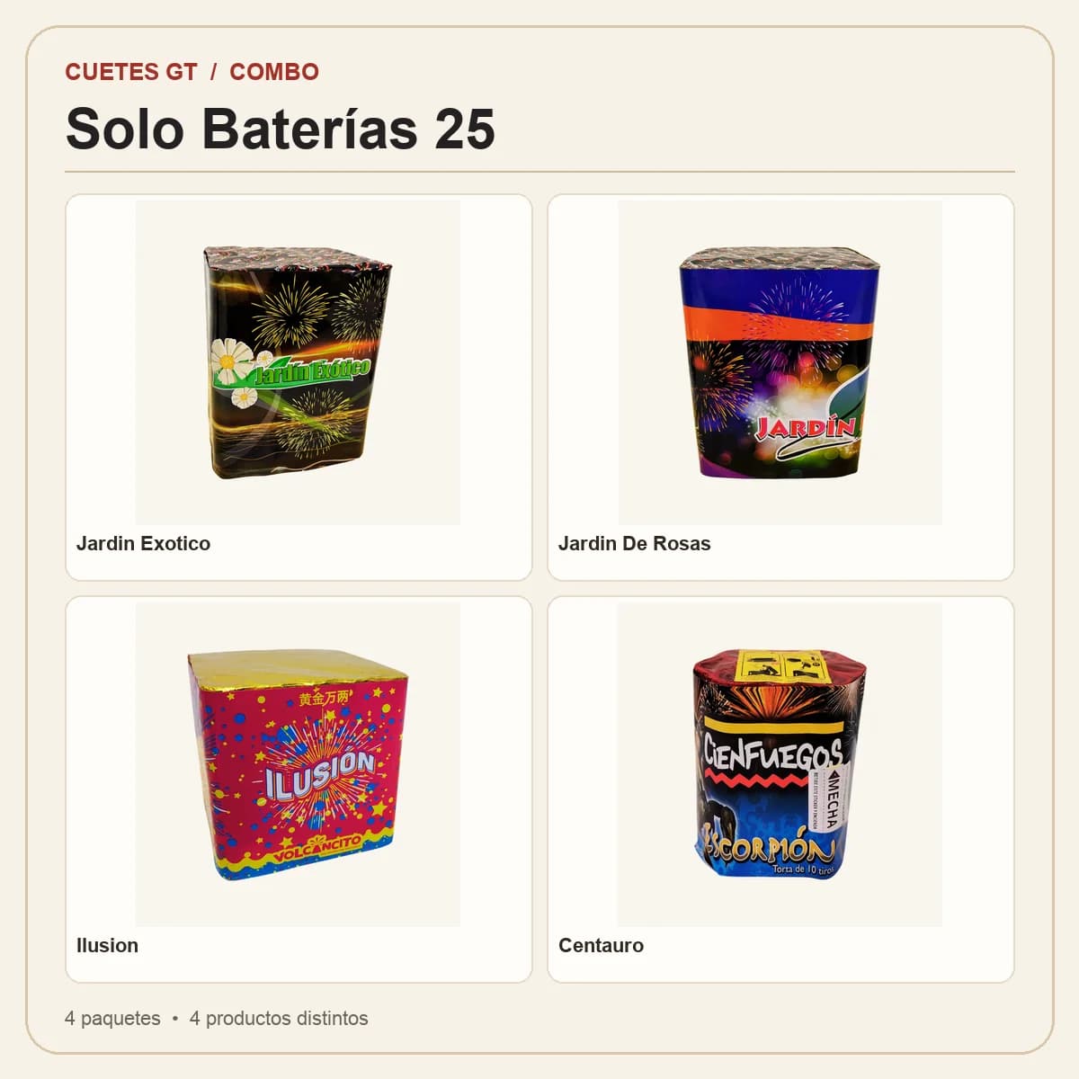 Productos incluidos en Solo Baterías 25