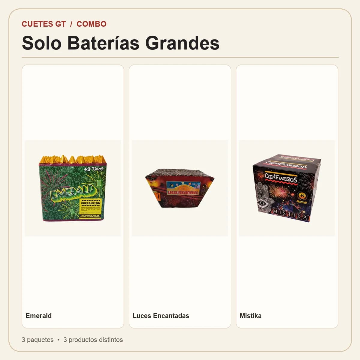 Productos incluidos en Solo Baterías Grandes