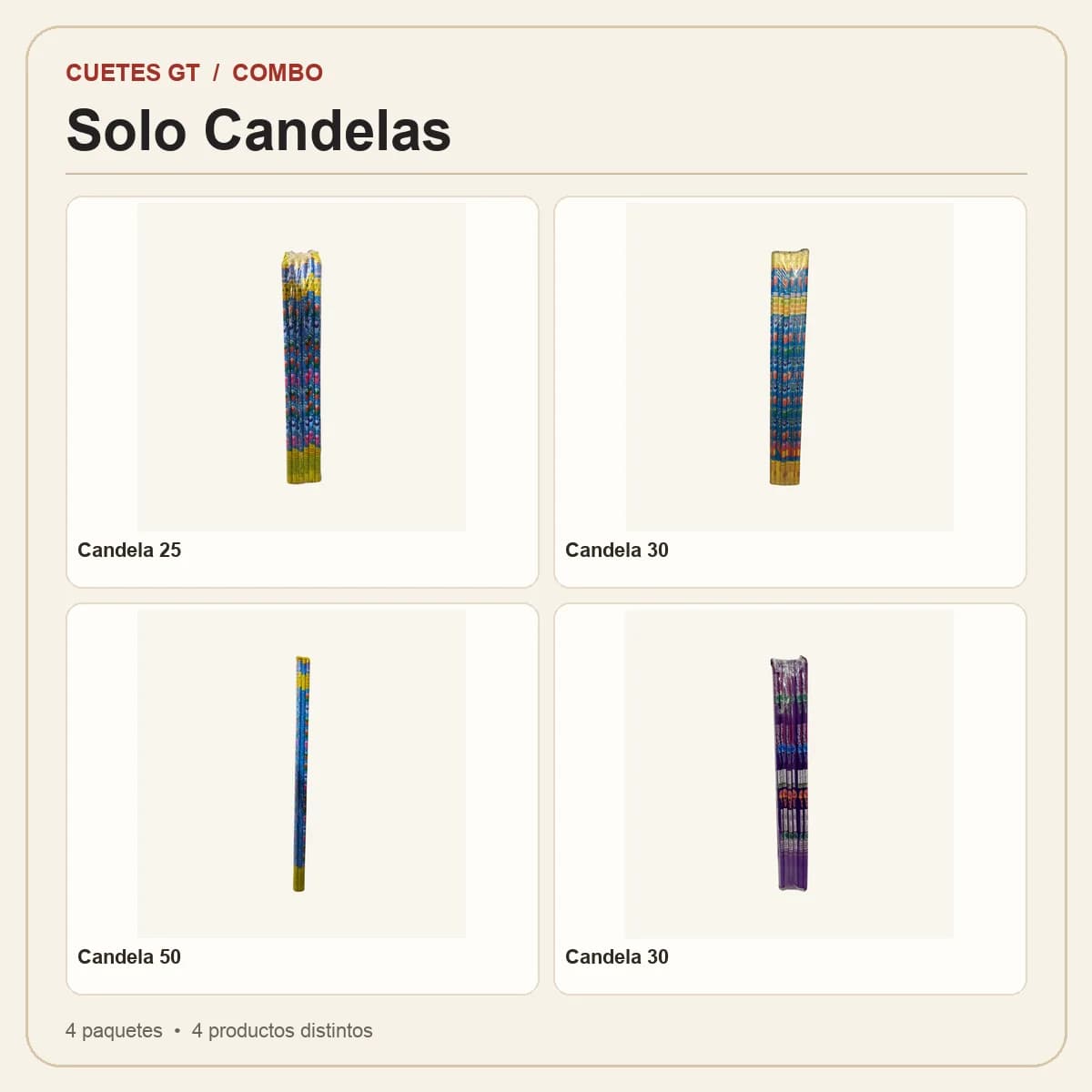 Productos incluidos en Solo Candelas