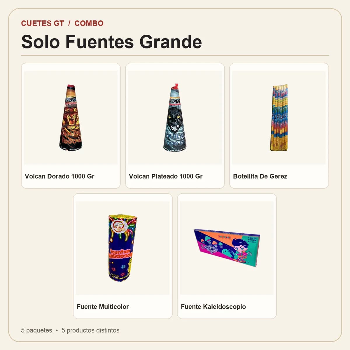 Productos incluidos en Solo Fuentes Grande