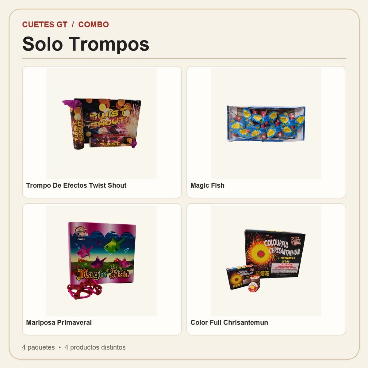 Productos incluidos en Solo Trompos