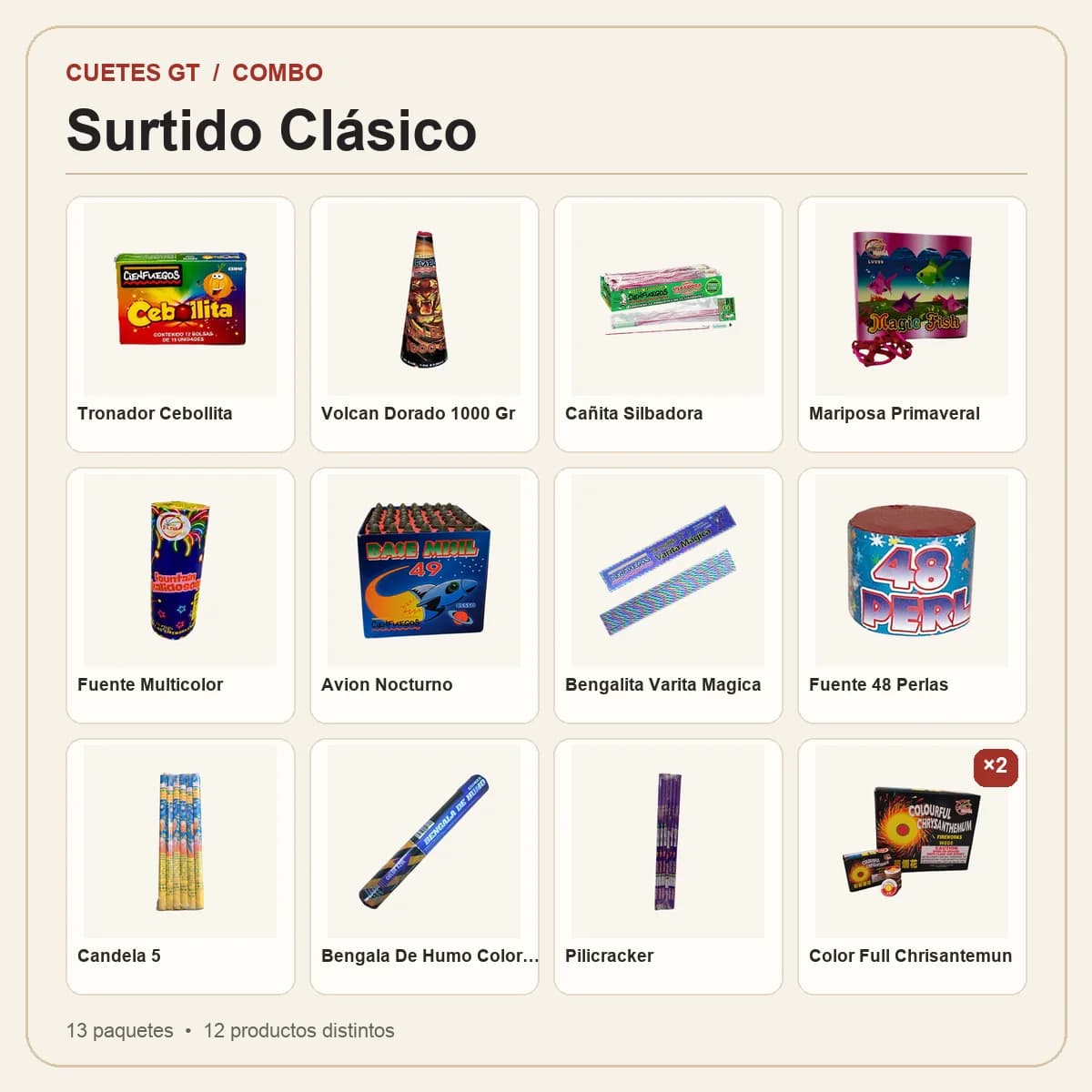 Productos incluidos en Surtido Clásico